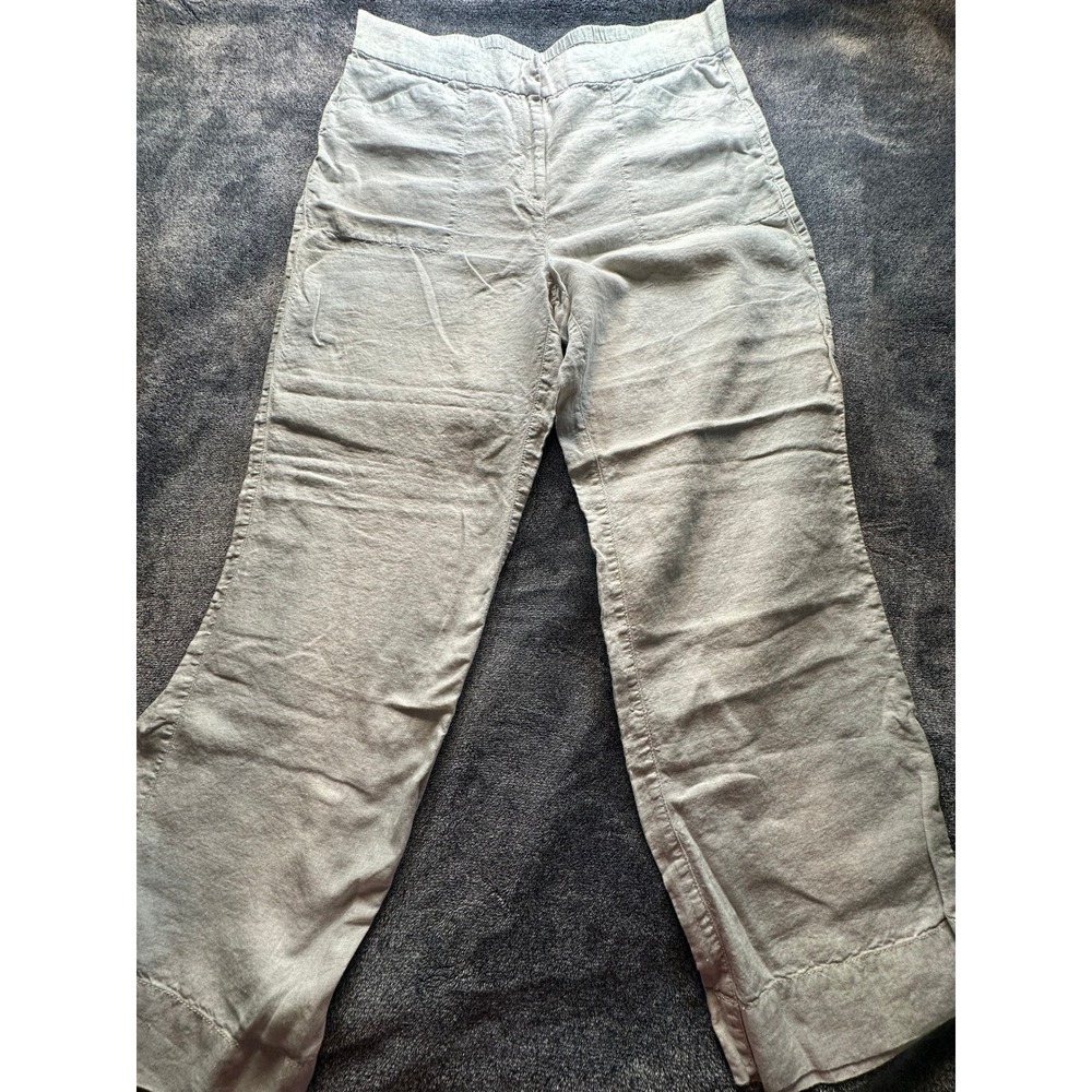Chico's 100% Linen Straight Leg Pants Beige Oatmeal Size 2.5 Regular 107890 -13